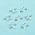 Brass Linking Rings, Long-Lasting Plated, Cadmium Free & Lead Free, Star, 925 Sterling Silver Plated, 9.5x10x1mm, Inner Diameter: 7x7mm(KK-F831-006B-S-RS)