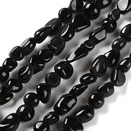 Natural Black Obsidian Beads Strands, Nuggets, Tumbled Stone, 4.5~11.5x3~7x3.5~6mm, Hole: 1.2mm, about 48~68pcs/strand, 15.35~15.94''(39~40.5cm)(G-P497-01C-53)