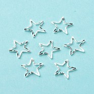Brass Linking Rings, Long-Lasting Plated, Cadmium Free & Lead Free, Star, 925 Sterling Silver Plated, 9.5x10x1mm, Inner Diameter: 7x7mm(KK-F831-006B-S-RS)