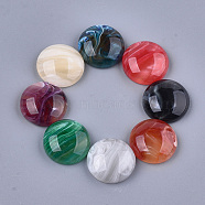 Resin Cabochons, Imitation Gemstone Style, Dome/Half Round, Mixed Color, 18x6mm(X-CRES-S363-04G-M)