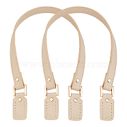 PU Leather Bag Handles, with  Aluminium Alloy Findings, for Bag Straps Replacement Accessories, Bisque, 590mm(FIND-WH0062-78A)