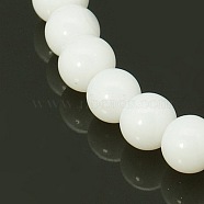 Round White Glass Beads Strands, 8mm, Hole: 1mm, about 40pcs/strand, 11~12 inch(X-GR8mm26Y)