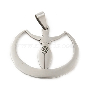 201 Stainless Steel Pendants, Yoga Theme, Woman, Stainless Steel Color, 28x35x1.5mm, Hole: 8x4mm(STAS-D190-18P)
