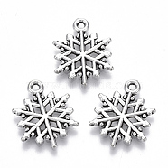 Tibetan Style Alloy Pendants, Lead Free & Cadmium Free, Snowflake, Antique Silver, 20x15.5x1.5mm, Hole: 1.5mm, about 400pcs/500g(TIBE-N010-19AS-RS)