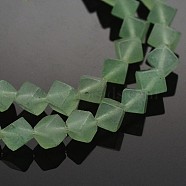 Cube Natural Green Aventurine Beads Strands, 6x5x5mm, Hole: 0.5mm, about 75pcs/strand, 15.7 inch(G-N0154-38)