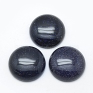 Synthetic Blue Goldstone Cabochons, Half Round, 24.5~25x4~7mm(G-E492-A-08)