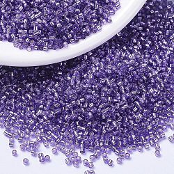 MIYUKI Delica Beads, Cylinder, Japanese Seed Beads, 11/0, (DB1347) Dyed Silver Lined Purple, 1.3x1.6mm, Hole: 0.8mm, about 2000pcs/10g(X-SEED-J020-DB1347)