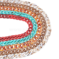 Gorgecraft Handmade Acrylic Curb Chains, Imitation Gemstone, for Handbag Chain Making, Mixed Color, Link: 23x16.5x5mm, 39.37 inch(1m)/strand, 5strands/set(AJEW-GF0001-88)