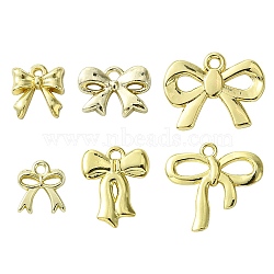 12Pcs 6 Styles Rack Plating Alloy Pendant, Bowknot, Golden, 10~18x9.5~20x1~3mm, Hole: 1.4~1.6mm, 2pcs/style(FIND-FS0002-36)