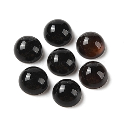 Natural Black Onyx Cabochons, Dyed & Heated, Half Round, 8x4mm(G-B082-07A-03)