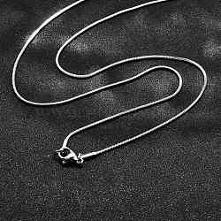 Non-Tarnish 304 Stainless Steel Square Snake Chain Necklaces, with Lobster Claw Clasps, Stainless Steel Color, 27.55 inch(70cm), 1.2mm(NJEW-L173-005-P)