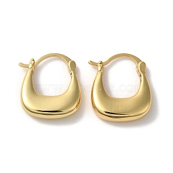 Rack Plating Brass Oval Hoop Earrings for Women, Lead Free & Cadmium Free, Long-Lasting Plated, Real 18K Gold Plated, 17.5x16x4.5mm(EJEW-L224-53G)