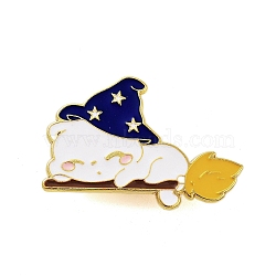 Halloween Theme Golden Alloy Brooches, Enamel Pins, Hat, 26x38.5x1.5mm(JEWB-U002-06C)