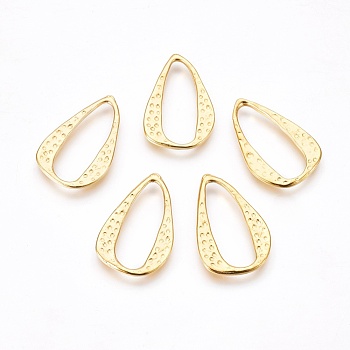 Alloy Linking Rings, Teardrop, Golden, Lead Free, Nickel Free and Cadmium Free, 27x17x1.5mm