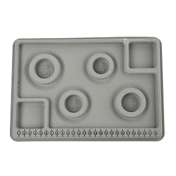 Flocking PE Bead Design Boards, Bracelet Design Board, with Graduated Measurements, DIY Beading Jewelry Making Tray, Rectangle, Dark Gray, 29.2x20.2x1.55cm