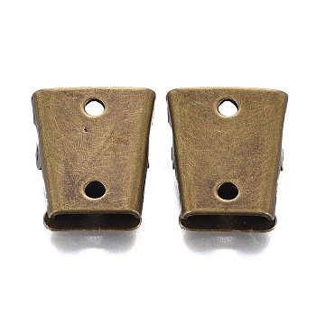 Iron Bolo Tie Slide Clasp, for Bolo Tie Making, Antique Bronze, 23x20x8mm, Hole: 2.5x4.5mm, Inner Diameter: 2.5x12mm