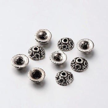 Tibetan Style Alloy Bead Cones, Antique Silver, 6x2.5mm, Hole: 1mm