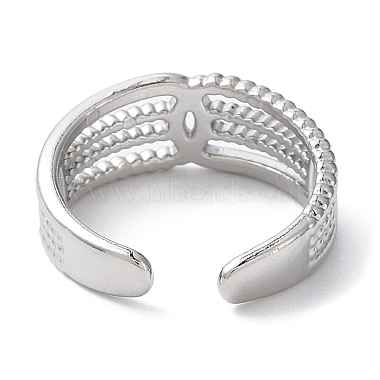 Non-Tarnish 304 Stainless Steel Hollow Multi Line Open Cuff Rings(RJEW-D006-02P)-3