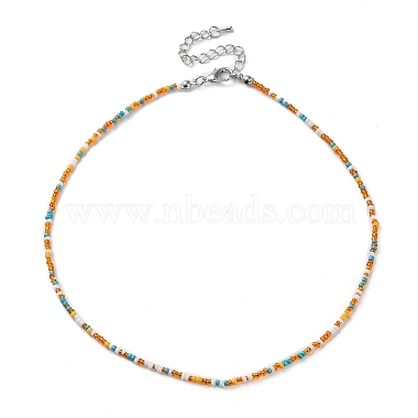 Orange Round Glass Necklaces