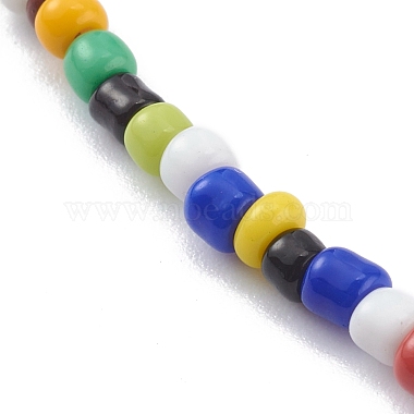 Rainbow Round Opaque Colours Glass Seed Beaded Necklaces(NJEW-JN03362-02)-2