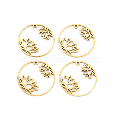 Real 18K Gold Plated Ring 201 Stainless Steel Pendants
