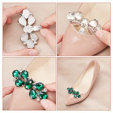 4Pcs 2 Style Flower Glass Rhinestone Shoe Decoration(AJEW-AR0001-79B)-4