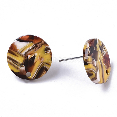 Cellulose Acetate(Resin) Stud Earring Findings(KY-R022-020)-5