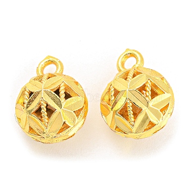 Real 18K Gold Plated Flower Brass Charms