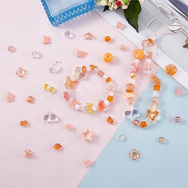 150 Pieces Random Rose Acrylic Beads Bear Pastel Spacer Beads Butterfly Loose Beads for Jewelry Keychain Phone Lanyard Making(JX543I)-5