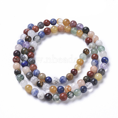 Natural Mixed Gemstone Beads Strands(G-F668-08-4mm)-2