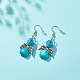 Synthetic Turquoise Skull with Wings Dangle Earrings(EJEW-JE04944-04)-3