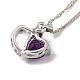 Resin Heart Pendant Necklace with Singapore Chains(NJEW-C003-01E)-3