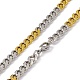 Two Tone PVD Vacuum Plating 201 Stainless Steel Cuban Link Chain Necklace with 304 Stainless Steel Clasps for Men Women(NJEW-M194-01A-GP)-3