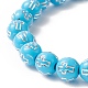 Bracelet extensible rond en acrylique avec perles croisées pour enfants(BJEW-JB09936)-5