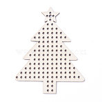 Unfinished Wooden Embellishments, Laser Cut Wood Shapes, Natural Poplar Wood Big Pendants, Undyed, with Hole, for Christmas, Christmas Tree, BurlyWood, 99x79x2.5mm, Hole: 2.5mm(WOOD-D010-06)