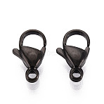 304 Stainless Steel Lobster Claw Clasps, Gunmetal, 11.8~12.1x7x3.5mm, Hole: 1.6mm(STAS-T065-12mm-34B)