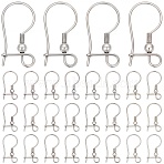 100Pcs 316L Surgical Stainless Steel Hoop Earring Findings, Kidney Ear Wire, Stainless Steel Color, 22 Gauge, 20x10x3mm, Hole: 3mm, Pin: 0.6mm(STAS-SC0008-52)