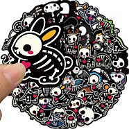 50Pcs Animal Skull Theme PVC Self Adhesive Cartoon Stickers, Waterproof Decals for Laptop, Bottle, Luggage Decor, Mixed Color, 37~77x39~68x0.2mm(STIC-G001-08)