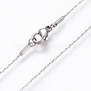304 Stainless Steel Coreana Chain Necklaces, with Lobster Claw Clasps, Stainless Steel Color, 19.68 inch(50cm)(NJEW-L160-011P)