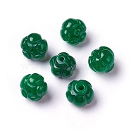 Natural Myanmar Jade/Burmese Jade Beads, Dyed, Flower, 10~11x8~9mm, Hole: 1.5mm(G-L495-28)