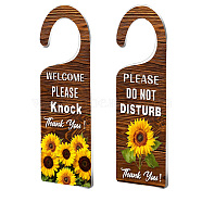 Acrylic Notice Door Hanger Sign, Public Warning Sign, Please Wash Your Hands, Sunflower, 240x90x5mm, 2pcs/set(AJEW-WH0501-018)