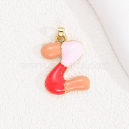 Alloy Enamel Pendants, Letter Charm, Golden, Letter Z, 25.5x19x3.5mm, Hole: 3.5x2.5mm(ENAM-S023-01G-Z)