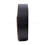 Flat Leather Jewelry Cord, Jewelry DIY Making Material, Black, 6x2mm, about 80cm/pc(WL-WH0008-03A-01)