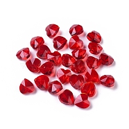 Transparent Glass Beads, Faceted, Heart, Red, 10x10x7mm, Hole: 1~1.2mm(GLAA-K002-07A-02)