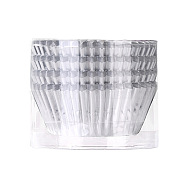 Cupcake Aluminum Foil Baking Cups, Greaseproof Muffin Liners Holders Baking Wrappers, Silver, 65x30mm, about 100pcs/bag(BAKE-PW0001-368I)