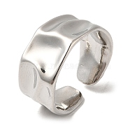 Rack Plating Brass Twist Plain Open Cuff Rings, Cadmium Free & Lead Free, Platinum, US Size 9 1/2(19.3mm)(RJEW-E290-06P)