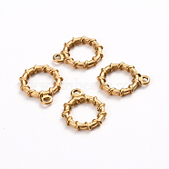 Ion Plating(IP) 304 Stainless Steel Toggle Clasps Parts, Ring, Golden, 19x16x2.5mm, Hole: 1.6mm(STAS-D142-05B-G)