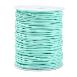 Hollow Pipe PVC Tubular Synthetic Rubber Cord, Wrapped Around White Plastic Spool, Pale Turquoise, 2mm, Hole: 1mm, about 54.68 yards(50m)/roll(RCOR-R007-2mm-36)