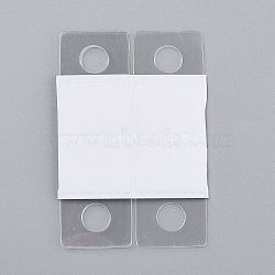 Transparent PVC Self Adhesive Hang Tabs, with Euro Slot Hole Foldable, for Store Retail Display Tabs, Clear, 3.8x2.6x0.05cm(X-CDIS-Z001-03A)