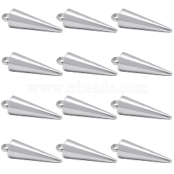304 Stainless Steel Pendants, Spike/Cone, Stainless Steel Color, 18x5mm, Hole: 2mm, 40pcs/box(STAS-UN0006-14P)